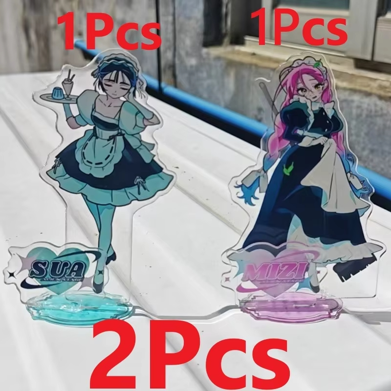 Event Support - エイリアンステージ アクリルスタンドセット ミジ＆スア メイド服 デスクトップディスプレイ装飾品 アニメゲームファン向け
