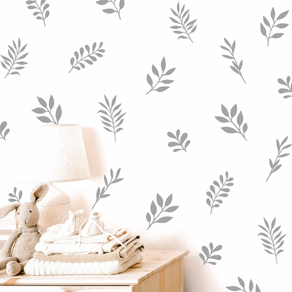 Flower Wall Panel - 41 個植物の葉の壁のステッカープレイルーム寝室自然植物木の葉壁デカールベビー保育園ビニール家の装飾