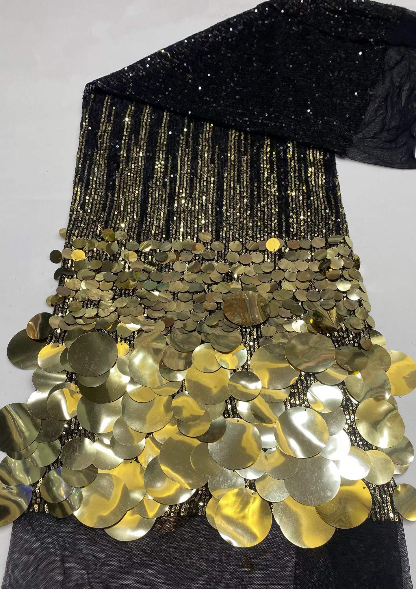 Glitter Tablecloth - 5ヤードのスパンコールチュールレース、アフリカレース生地、2026年高品質刺繍レース生地、ウェディングドレス縫製用