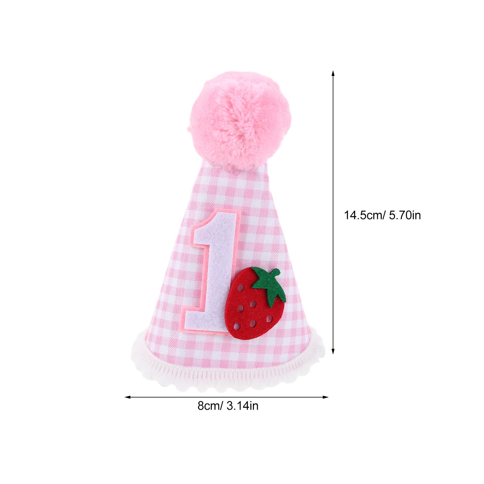 かわいらしいベリーの形をした、いちご柄の誕生日帽子。小さめの - Party Hat Cone のレビューと価格