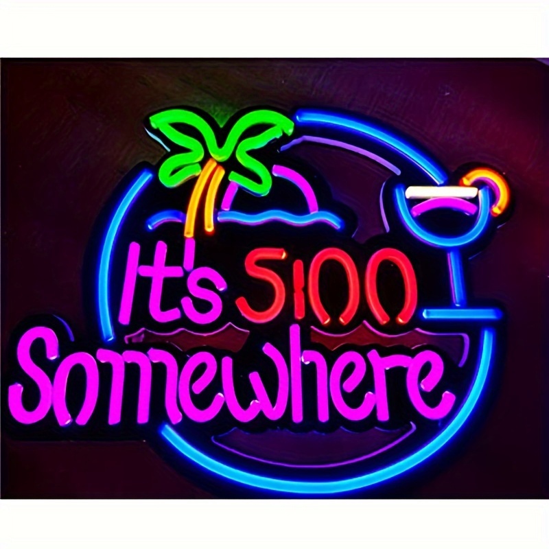どこかの5時。ネオンサイン。USB接続で調光可能なネオンライ - Neon Sign Party のレビューと価格