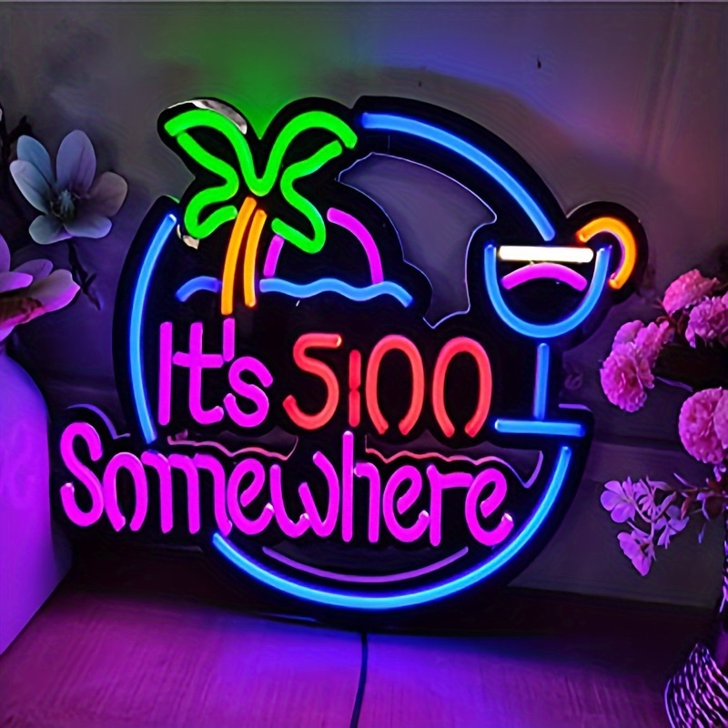 どこかの5時。ネオンサイン。USB接続で調光可能なネオンライ - Neon Sign Party のレビューと価格