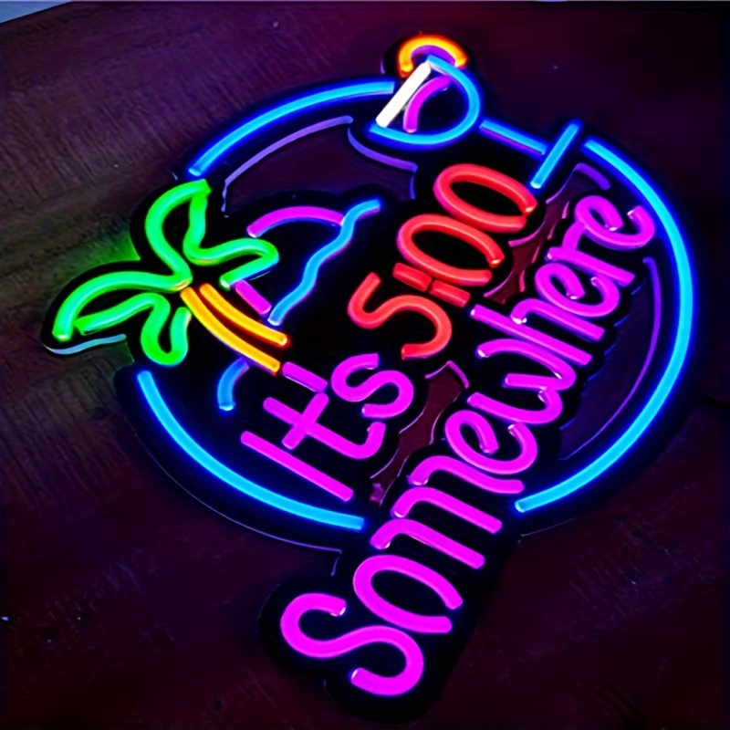どこかの5時。ネオンサイン。USB接続で調光可能なネオンライ - Neon Sign Party のレビューと価格