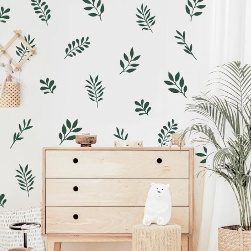 41 個植物の葉の壁のステッカープレイルーム寝室自然植物木の - Flower Wall Panel のレビューと価格