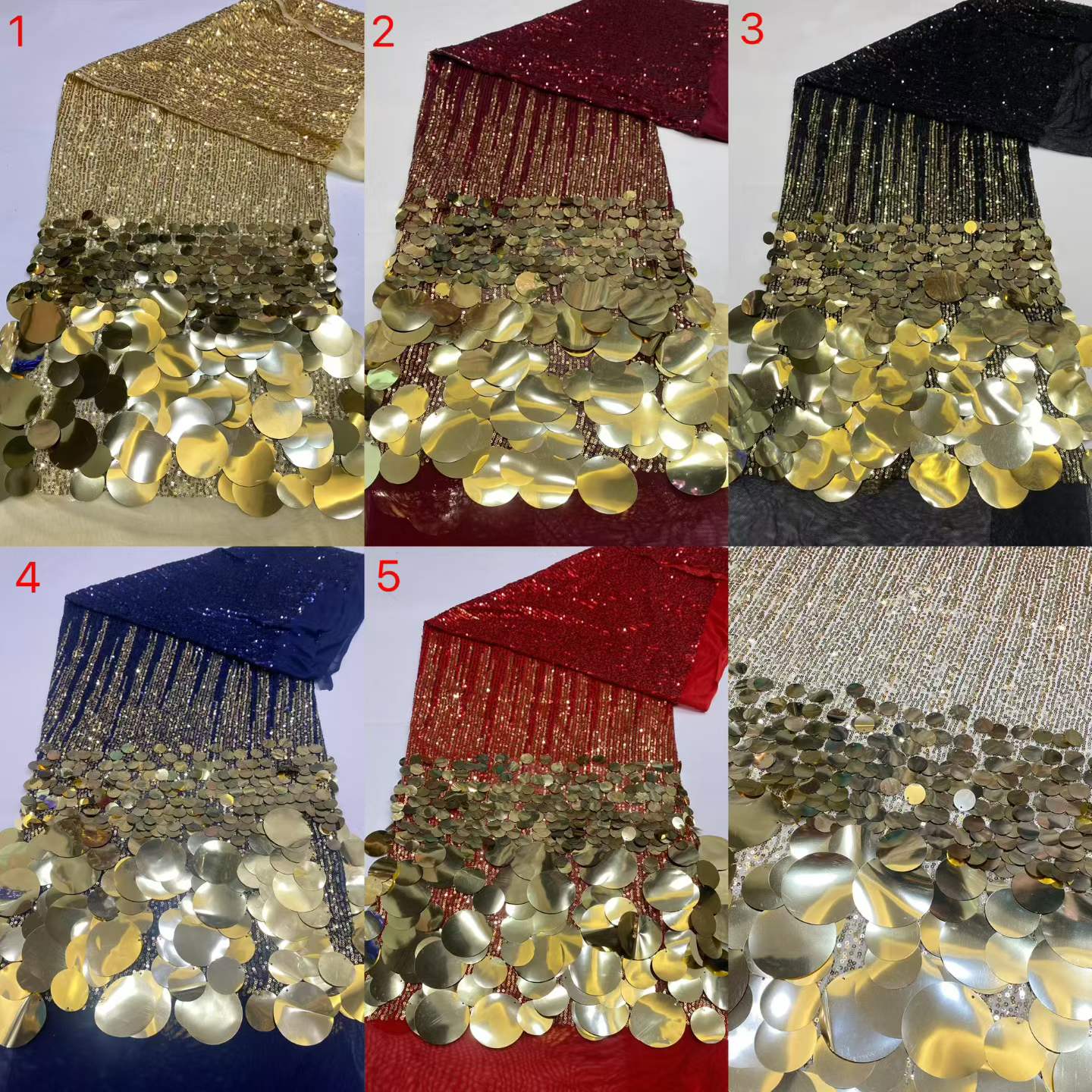 5ヤードのスパンコールチュールレース、アフリカレース生地、2 - Glitter Tablecloth のレビューと価格