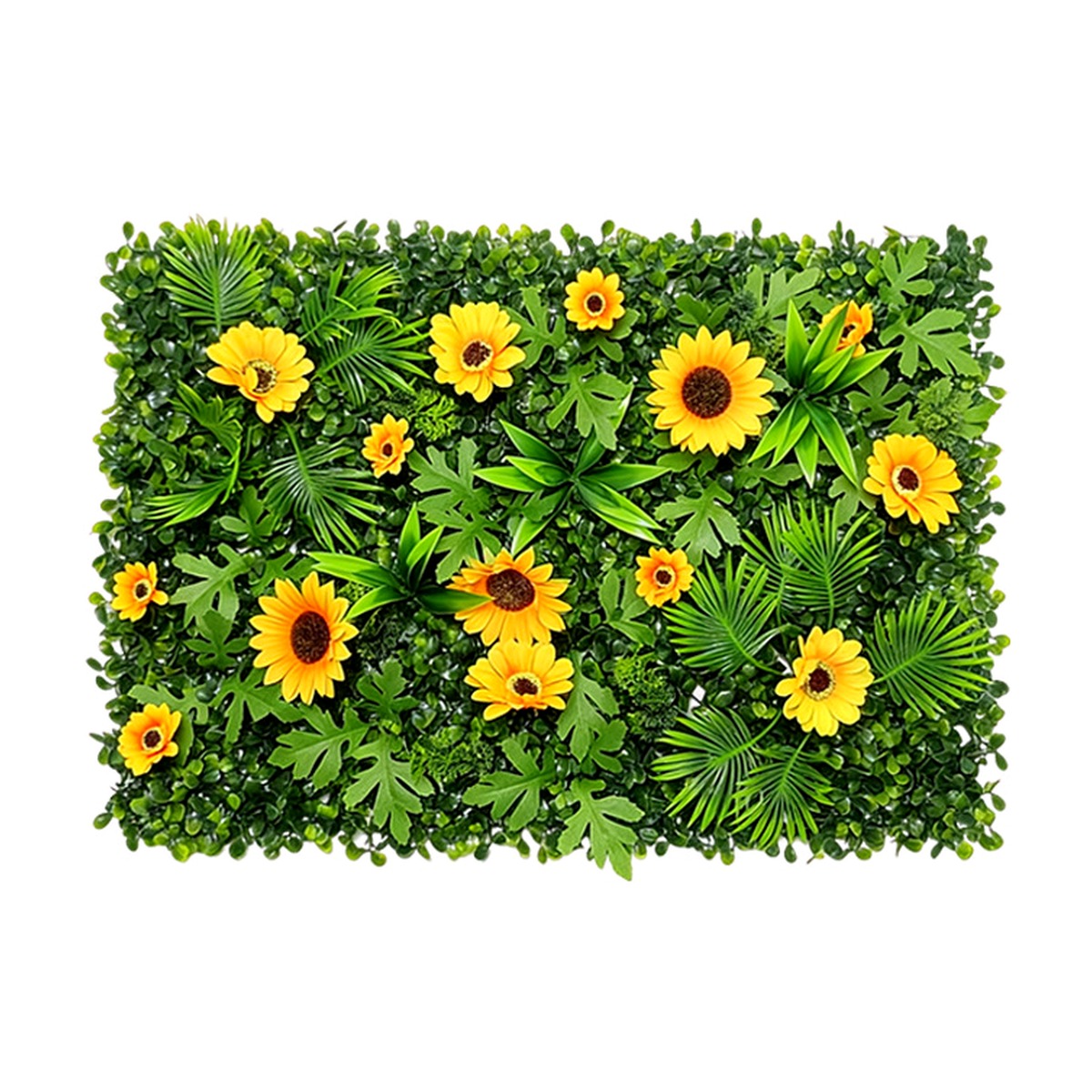 造花壁パネル 40x60cm 人工ひまわり、バラ、デイジーの - Flower Wall Panel のレビューと価格